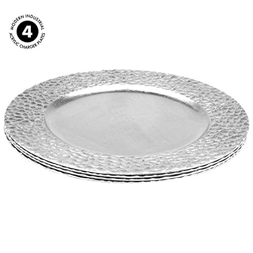 Platos cargadores acrílicos estilo industrial moderno, pack 4 unidades miniatura 5