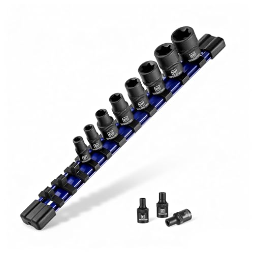 WORKPRO 11PCS E-Torx Socket Set, 1/4' 3/8' Drive Star Socket Set...
