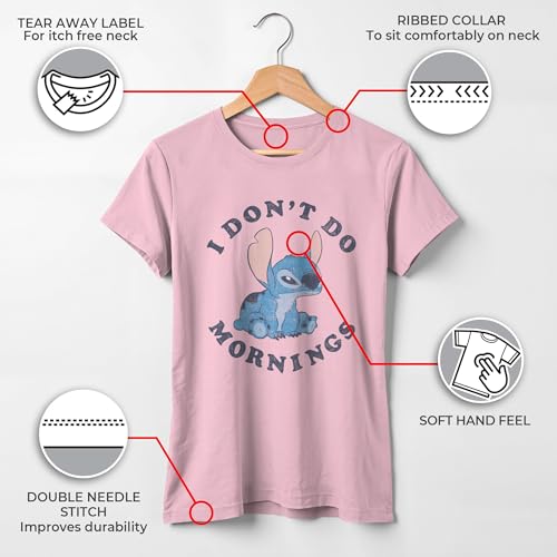 Image of Disney Girls Lilo & Stitch Stitch Mornings Girl's Solid Crew Tee