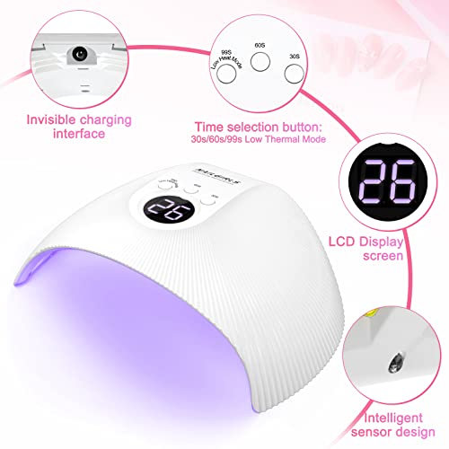 NAILGIRLS Uv Led Lamp, 75W Uv Light For Nails Professional Nail Dryer For Gel Nail Polish Curing Lamp With 3 Timers Auto Sensor, White - Image 3