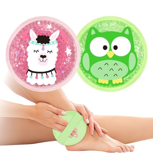 Image of Gel Ice Pack for Injuries 2 Packs Cute Reusable Hot Cold Gel Packs Gift for Fever Pain Relief Wisdom Teeth First Aid and Neck Head Arms Legs Knee Ankle