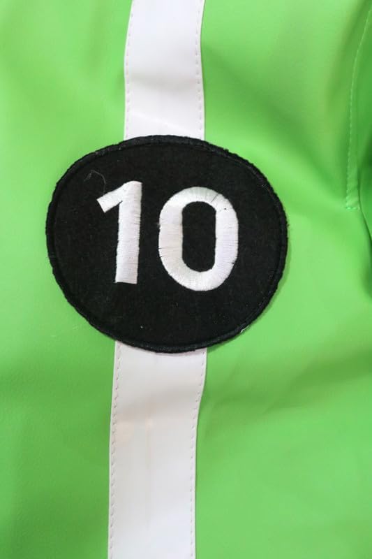 Green Alien Swarn Tennyson Ben - Ten Jacket Faux Leather Green and White Biker Jacket For Men - Image 5