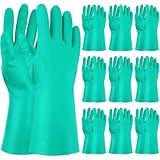 Tolare 10 Pairs Chemical Resistant Gloves, Nitrile Chemical Gloves Heavy Duty for Cleaning, Oil, Acid & Alkali (13" x 4.5", Large)