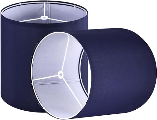GOSO 1010 Inches Spider Small Drum Lampshades Blue (2 PCS),Modern Lamp Shades for Wall Lamps,Bedside Lamps and Table Lamps for Bedroom Decoration Replacement,DIY Shade Simple Assembly