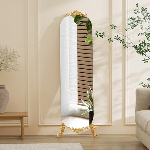 MROJISC Arched Full Length Mirror, 62"X20" Vintage Floor Mirror, Baroque