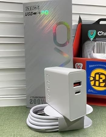 Image of 200W Quick Charge Multiport Mobile Charger with Detachable Cable for Vivo iQoo 10 Pro 5g 10 9T 9 Pro 8 Pro 7 /1.5M 10A Fast Charging (DP180)