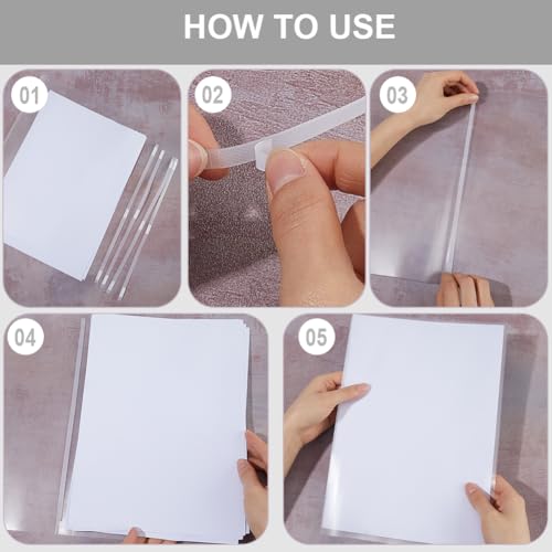 Image of CRASPIRE 45Pcs 6mm Wide Thermal Glue Strips for Books Repair Bookbinding Mesh Backing EVA Hot Melt Adhesive Three Point Positioning Office Documents Paper Paperback for Pictures Crafts Albums