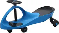 Carrinho de Rolimã Infantil Azul e Preto, com Rodas Deslizantes, Assento Ergonômico, Tamanho 75x40x27