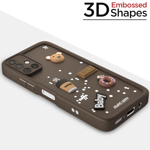 Image of Compatible for Samsung Galaxy A51 Cute Fun 3D Ball Cartoon Coffee Liquid Silicone Soft Case Phone Case Back Cover for Samsung Galaxy A51 (Brown)