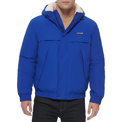 Tommy Hilfiger Men's Arctic Cloth Sherpa Lined Snorkel Jacket, Large