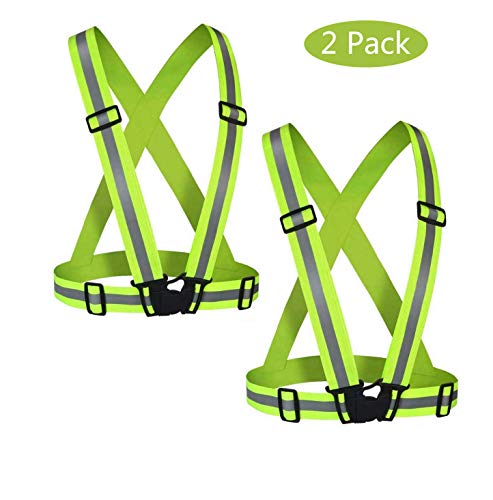 YGL Chaleco Reflectante 2 Pack,Chaleco Reflectante de Seguridad de Alta Visibilidad,Ligero, Ajustable,para Montar en Motocicleta, Trotar, Andar en Bicicleta, Caminar