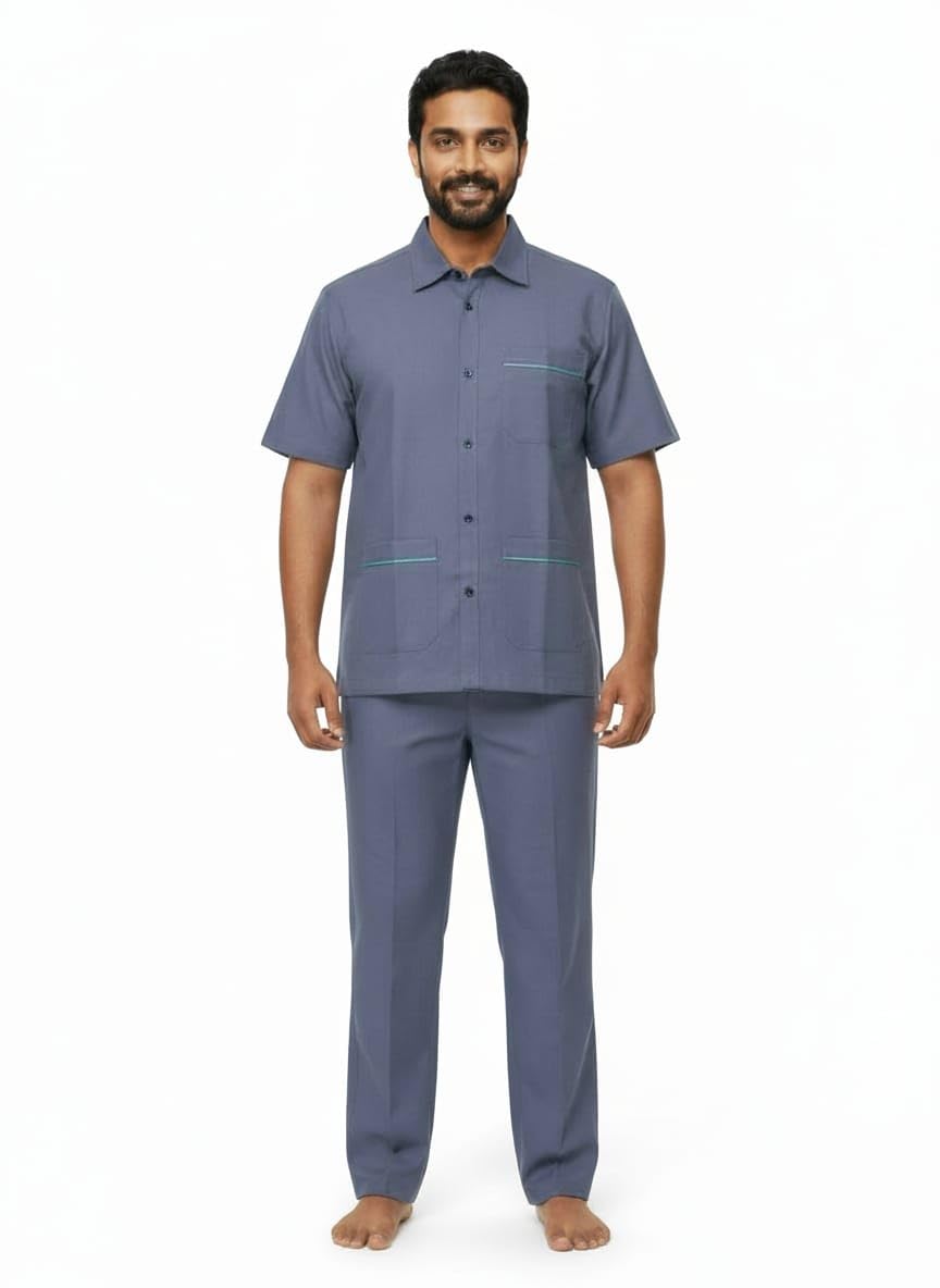 Regalia Worker Uniform Set – Short Sleeve Shirt with Trousers, Multi-Pocket with contrast trims-image-4