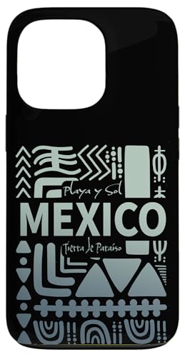 Carcasa para iPhone 13 Pro México Art - Playa y Sol Diseño Abstracto Inspirado en Aztecas