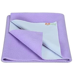 OYO BABY Baby Bed Protector Dry Sheet for New Born Babies (Large (140cm x 100cm), Voilet)