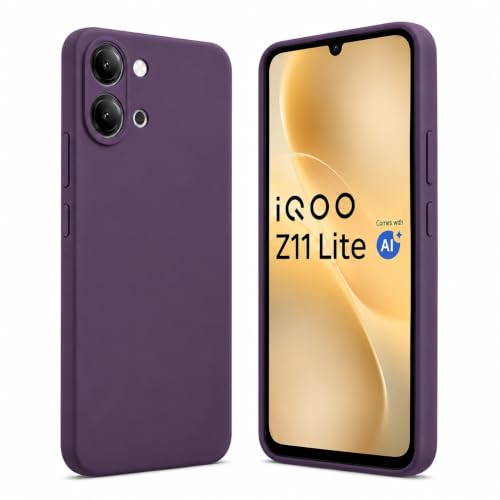 Image of FIRST MART Matte Silicone Back Cover for iQOO Z11 Lite - Purple