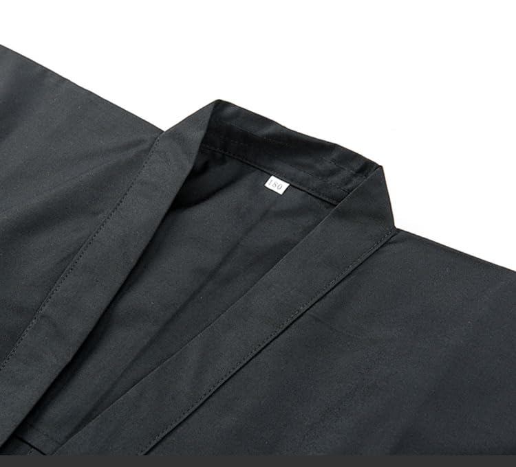 KG023 -IAIDO LARGE SLEEVE BLACK GI - Standard - black broad sleeves iaido gi - 70% polyester 30% cotton2