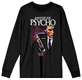 Bioworld American Psycho Patrick Bateman Poster Women's Black Long Sleeve Shirt-Small