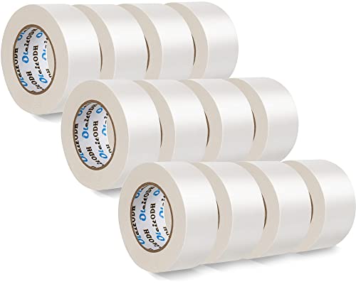 Image of Oleitodh 12 Pack White Duct Tape Heavy Duty,8.3 Mil Thickness,2 Inches x 30 Yards,Strong Industrial Strength,Flexible,No Residue,Waterproof and Tear by Hand,Multi-Use for Indoor & Outdoor Repairs