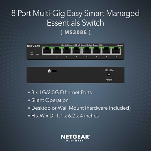 NETGEAR 8-Port 2.5G Multi-Gig Ethernet Easy Smart Managed Switch (MS308E) - image 2