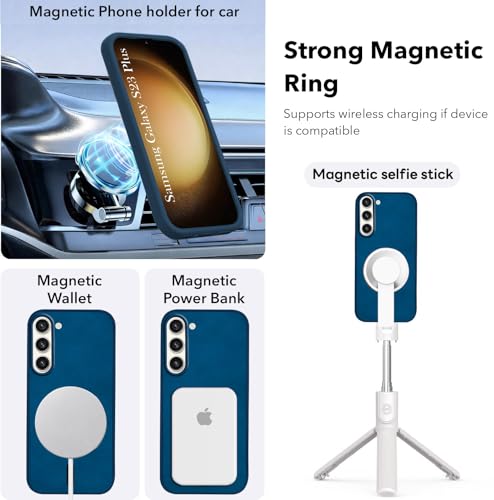 Image of Jkobi Leather Finish Back Cover Case for Samsung Galaxy S23 Plus 5G (MagSafe Compatible Wireless Charging | Soft Touch | Camera Bump Protection)