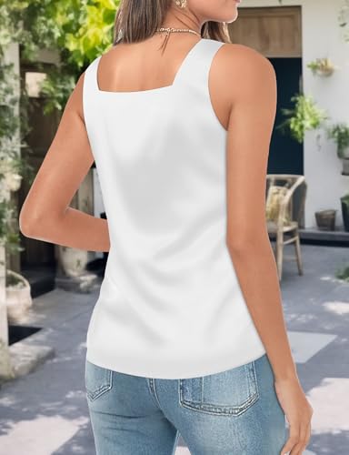 AURUZA Women's Silk Satin Tank Tops V Neck Camisole Casual Cami3