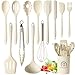 Omtofo 13 Piezas Utensilios de Cocina de Silicona, juego Utensilios de Cocina Resistencia al Calor y Antiadherente, sin BPA, con Cubo para Guardar Utensilios