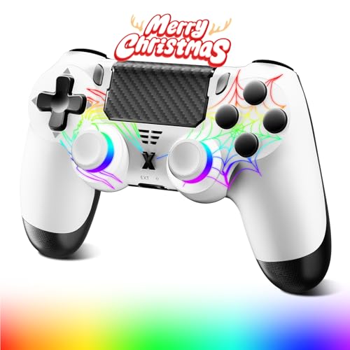 Glitfix Wireless Controller für PS-4/Pro/Slim/PC, Game Controller mit Turbo/Zurück Taste/Dual Vibration/Touchpanel