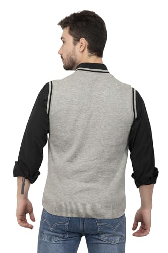 Image of Kvetoo V Neck Sleeveless Winter Wool Sweater for Men