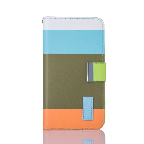 Gadgetsevil Fashion Luxury PU Leather Wallet Flip Case with Credit Card Slots & Holder For Samsung Galaxy Note 3 III N900 / N9000/ N9005 (Light Blue/Beige/Orange)