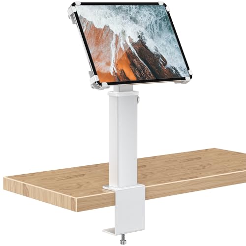 AboveTEK Support de Bureau Antivol pour iPad, Support de Tablette réglable avec Rotation à 360° et Inclinaison à 180° pour tablettes de 9,7