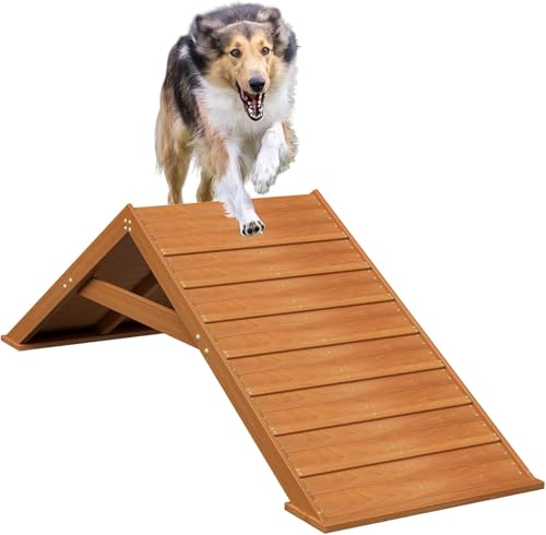Heavy-Duty Dog Agility Training A-Frame, Large Wooden Construction Dogs Agility Course Euipment, 104 x 31.5 inches, Supports 176 lbs