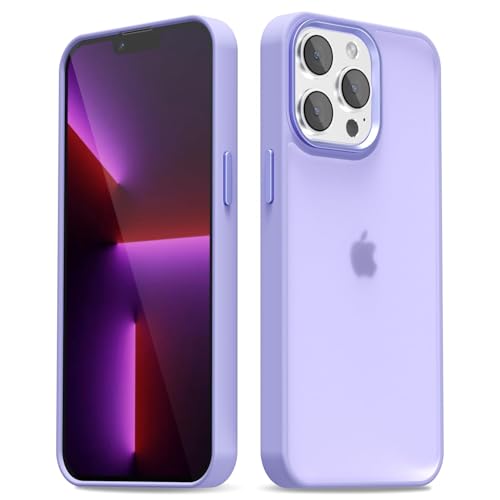 oakxco for iPhone 13 Pro Case Clear Hard Shell, Slim Thin Matte Transparent Plastic Cover & Protective Soft Silicone Rubber TPU Bumper, Girly Cute Phone Case for Women Girls, Purple Lavender
