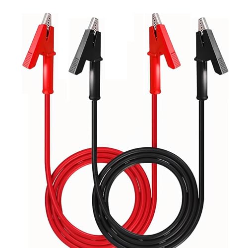 Image of DIANN 2pcs Dual-Ended Alligator Clip Test Leads 15A Test Lead Wire Cable Test Flexible Cable with Protective Jack Copper Clamps for Electrical Testing 3.3 ft /1m