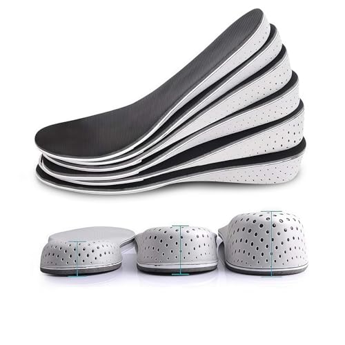 1Pair Soft Breathable Memory Foam Full Length Height Increase Insole Invisible Increasing Heel Lifting Inserts Short Boots Lifts Pads Elevator Insoles for Unisex Men Women(4.3cm Height)