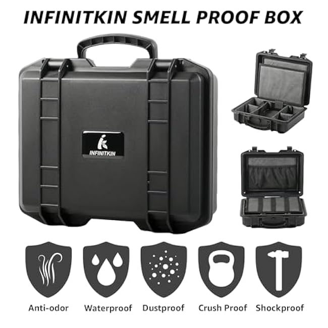 Smell Proof Box, Large Airtight Storage Box with Combination Lock ¨C Waterproof & Durable Smell Proof Container for Travel & Home, Great Gift Choice
