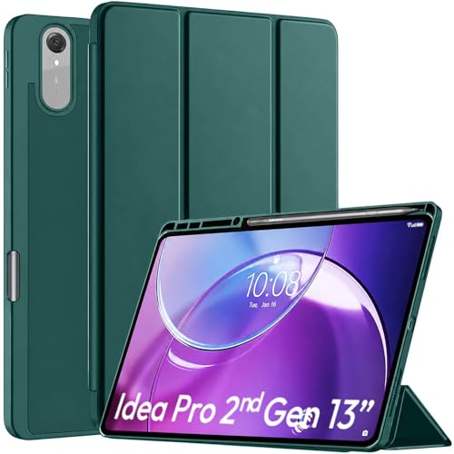 Image of ProElite Cover for Lenovo Idea tab Pro 2nd Gen 13 inch 2026 case Cover [with Pen Holder], Soft Flexible Flip Case Cover for Idea tab Pro 2nd Gen 13 inch 2026 [Recoil Series] - Dark Green