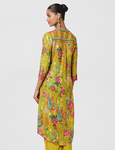 Image of BIBA Women Viscose Straight Fit Liva Straight Printed Kurta