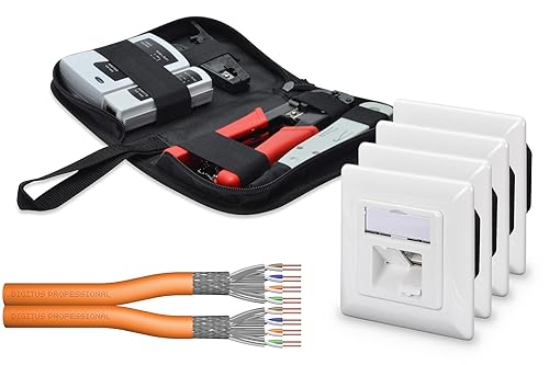 Kit réseau avec câble de pose Cat-7 1200 MHz en cuivre pur pour un débit internet maximal