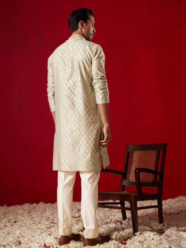 Image of VASTRAMAY Men's Silk Blend Kurta and Pyjama Set