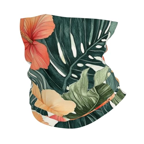 CSIVKEJ Polainas para el cuello, pasamontañas, bufanda, ciclismo, correr, resistente al viento, Hojas y flores 17, Talla única