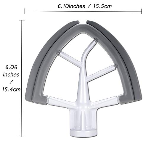 Flex Edge Beater for KitchenAid 4.5/5 QT Tilt Head Stand Mixer, Beater with Double Silicone Edge, Mixer Paddle, Perfect 4.5/5 Quart Tilt Head Stand Mixer Attachment, White