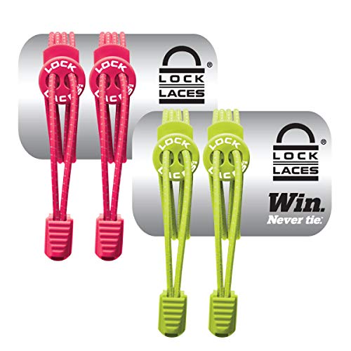 LOCK LACES - Cordones elásticos para zapatos (2 unidades, talla única)