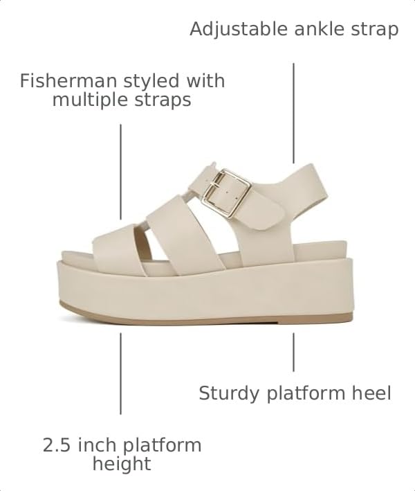 Image of Soda inchBossi ~ Women Round Toe Flatform Fisherman Wedge Sandals with Adjustable Buckle