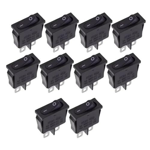 Interruptor balancín de 9x21mm KCD1-110 negro y plano de 2 pin para instrumentos electrónicos pequeños