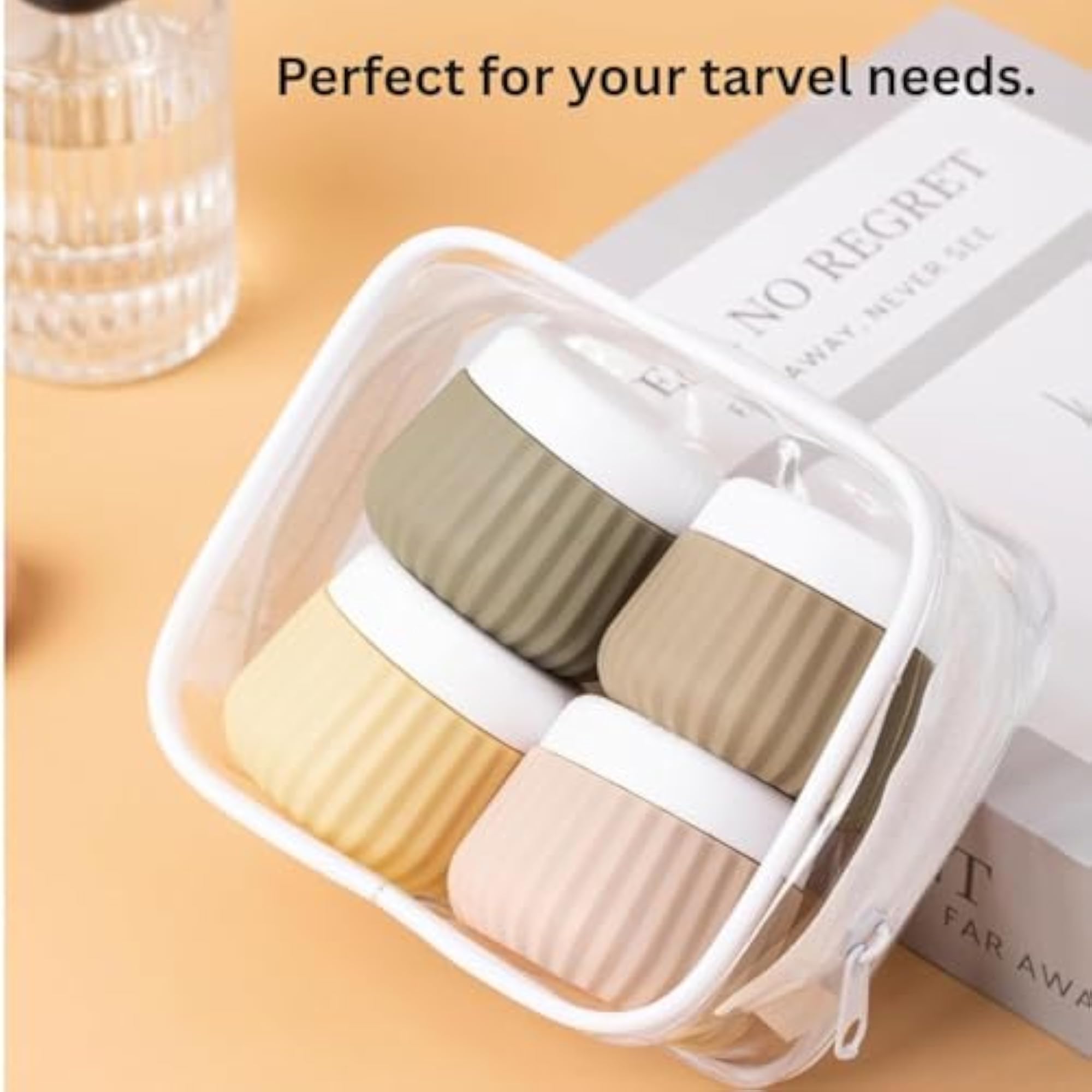 Travel Size Containers for Toiletries, Set of 4 Silicone Bottles