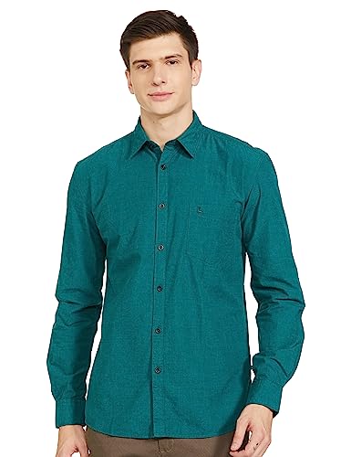 Image of Parx Men's Pure Cotton Solid Pattern Slim Fit Semi Cutaway Collar Full Sleeve Casual Shirt