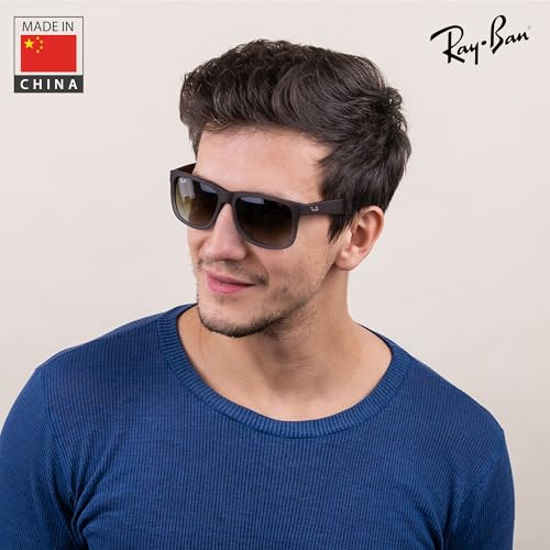 Image of Ray-Ban RB4165 JUSTIN CLASSIC Square Shape Sunglasses for Men with Official Eyewear Kit