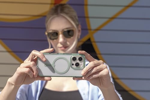 Image of ZAGG Santa Cruz Snap Case for iPhone 16 Pro Max - MagSafe Compatible, 13ft Military-Grade Drop Protection, Graphene Reinforced, Lightweight, 70% Recycled Content, Clear with Color Accents, Green