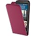 Produktbild PhoneNatic Kunst-Lederhülle kompatibel mit HTC One M9 - Flip-Case pink + 2 Schutzfolien