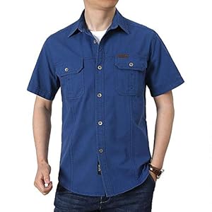 Overhemden,Zomers Militair Overhemd Met Korte Mouwen, Katoenen Dun Casual Herenoverhemd Met Grote Maten, Losse Top